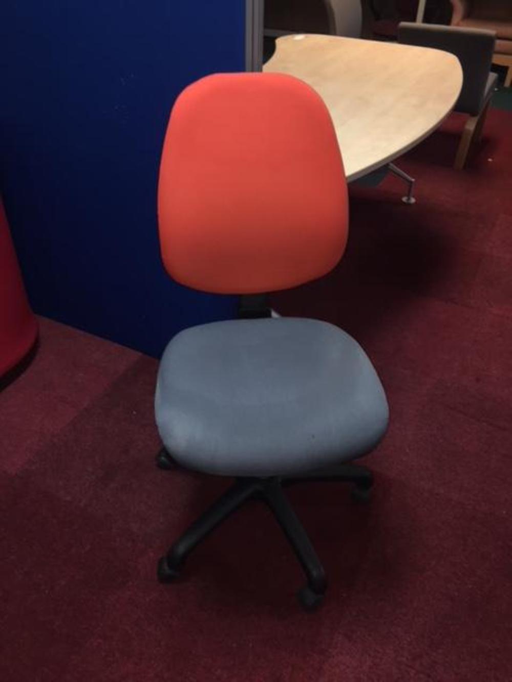 Two Tone Orange and Grey Operator Chair Twin Lever