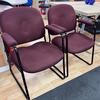 Pair of Burgundy Retro Style Reception Visitor Chairs