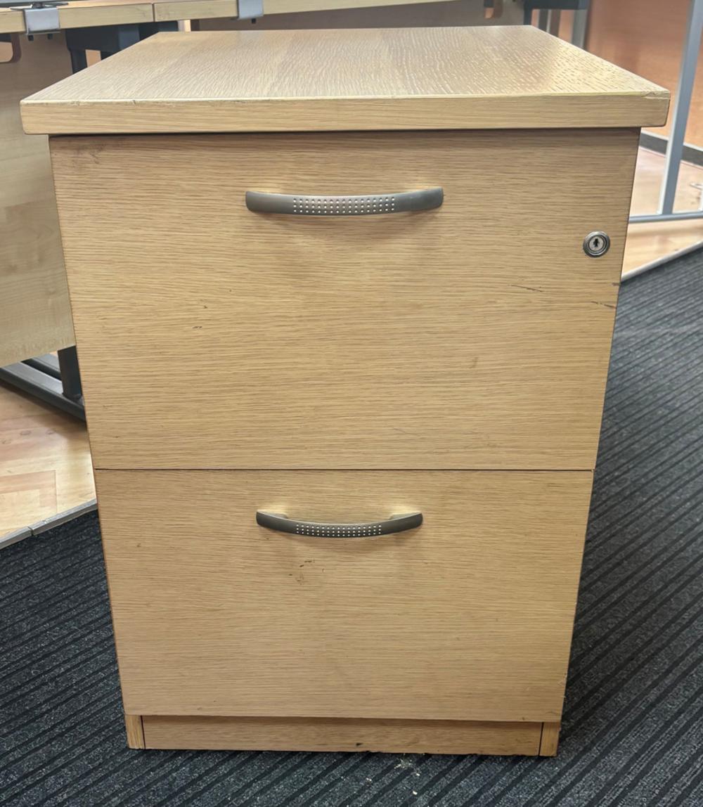 Light Oak 2 Drawer Filing Cabinet