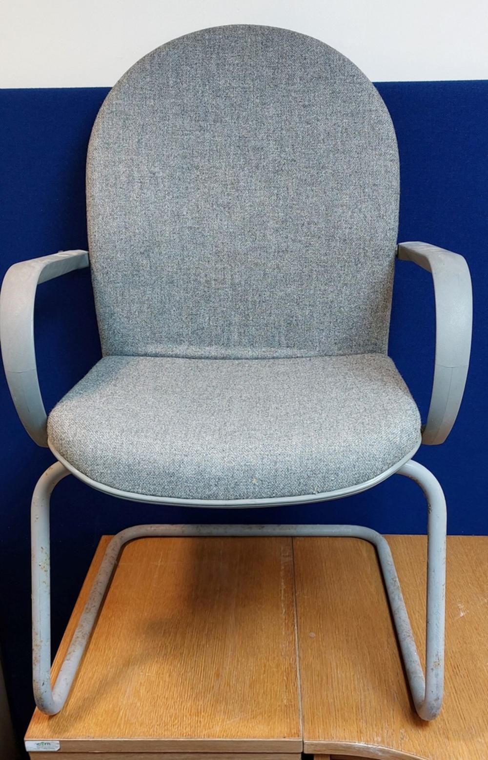 Grey Side Chair with Arms