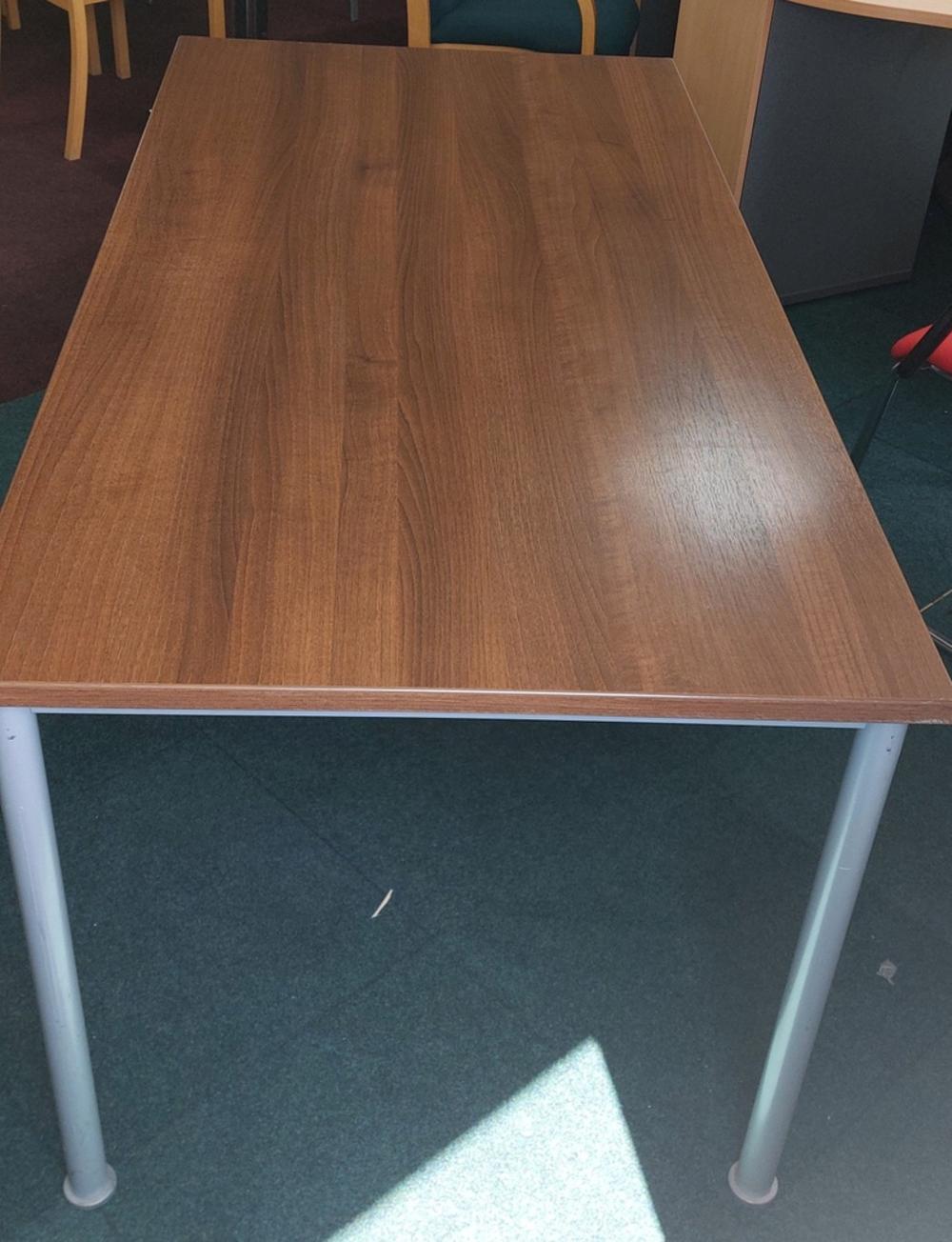 Walnut 1600mm Canteen Table with Tubular Legs