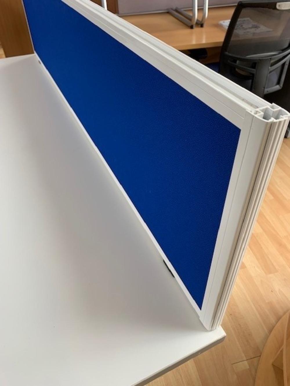 1575mm Bright Blue With White Trim Desk Mounted Screen 