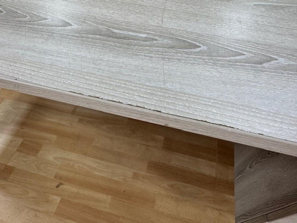 1600mm Grey Oak Single Pedestal Desk