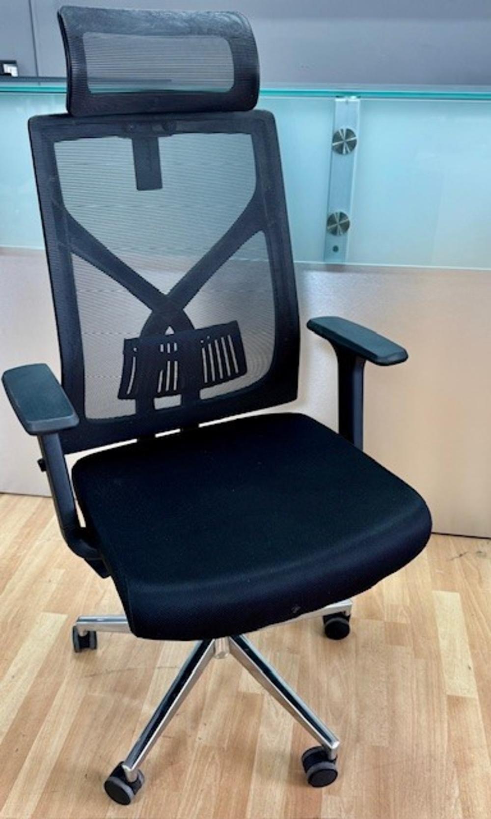 High Back Mesh Chair with Headrest & Adjustable Arms