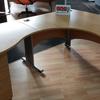 Bow Fronted Light Oak L/H 2200mm Radial Desk with Wave Extension