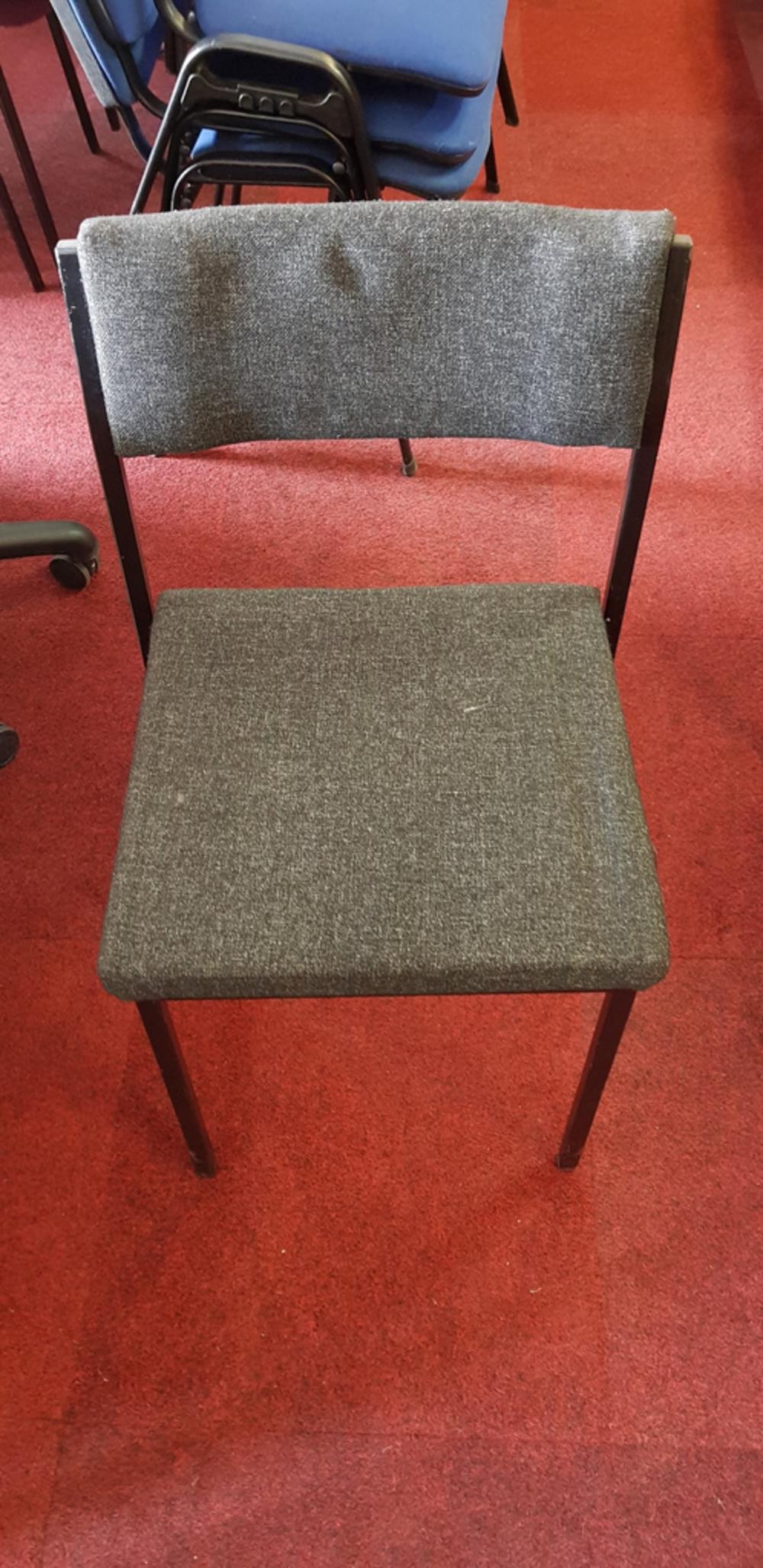 Black Metal Frame Padded Side Chair