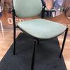 Set Of 6 Green Fabric Stacking Chairs