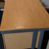 Light Oak 1800mm Wood Veneer L/H Radial Desk and Fixed Pedestal