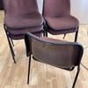 Set of 6 Brown Fabric Stacking Chairs