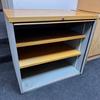 Oak Tambour Door Cupboard with Shelves