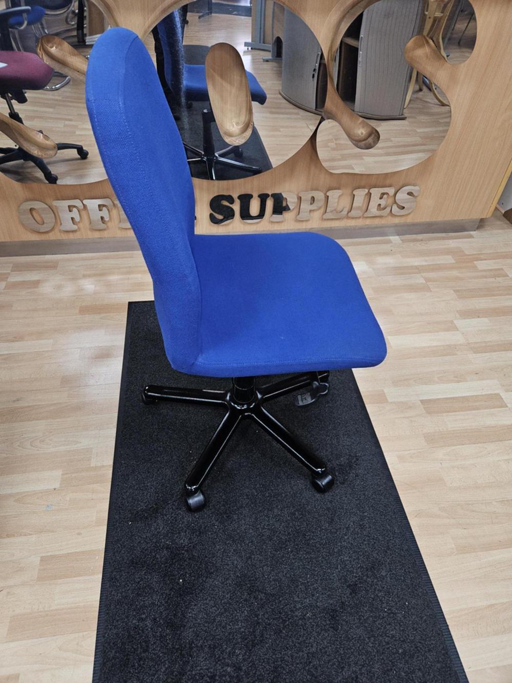 Blue High Back Operator Chair With Metal Base