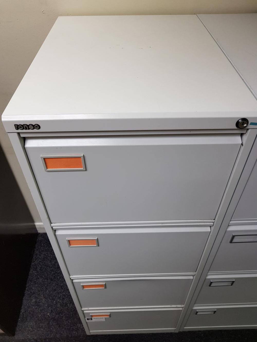 Roneo Grey 4 Drawer Filing Cabinet 