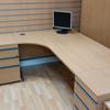 Beech Radial Desk With Desk High Pedestals