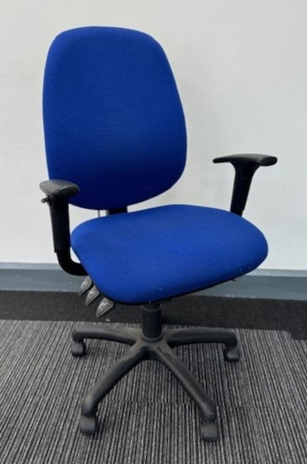 Alliance Blue Task Chair with Adjustable Arms and Pump Up Lumbar