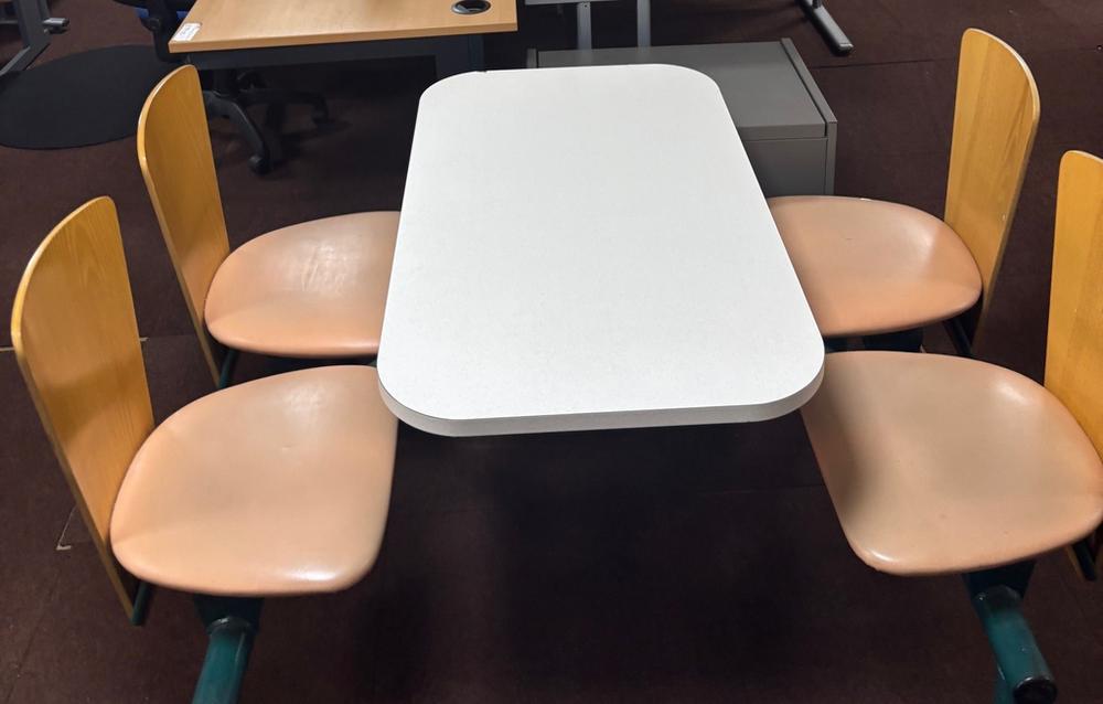4 Seater Modular Canteen Table Double Entry