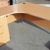 Beech 1600mm L/H Radial Desk with Desk High Pedestal
