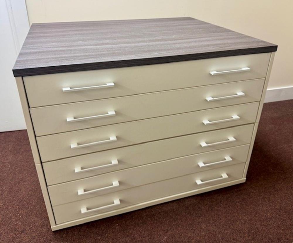 A1 6 Drawer Plan Chest Anthracite / White