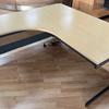 Light Oak 1600x1600mm Radial Desk with Sliding Top 