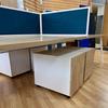 Senator 4 Person Beam Desk with Soft Close Pedestal Drawers, Dividing Screens and Cable Trays