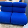Pair Of Alliance Blue Fabric Dolfin Reception Chairs