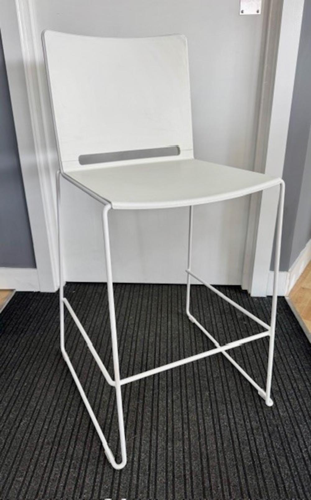 White Plastic High Stool