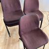 Set of 6 Brown Fabric Stacking Chairs