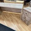 1600mm Grey Oak Desk With Free Standing Pedestal Drawers
