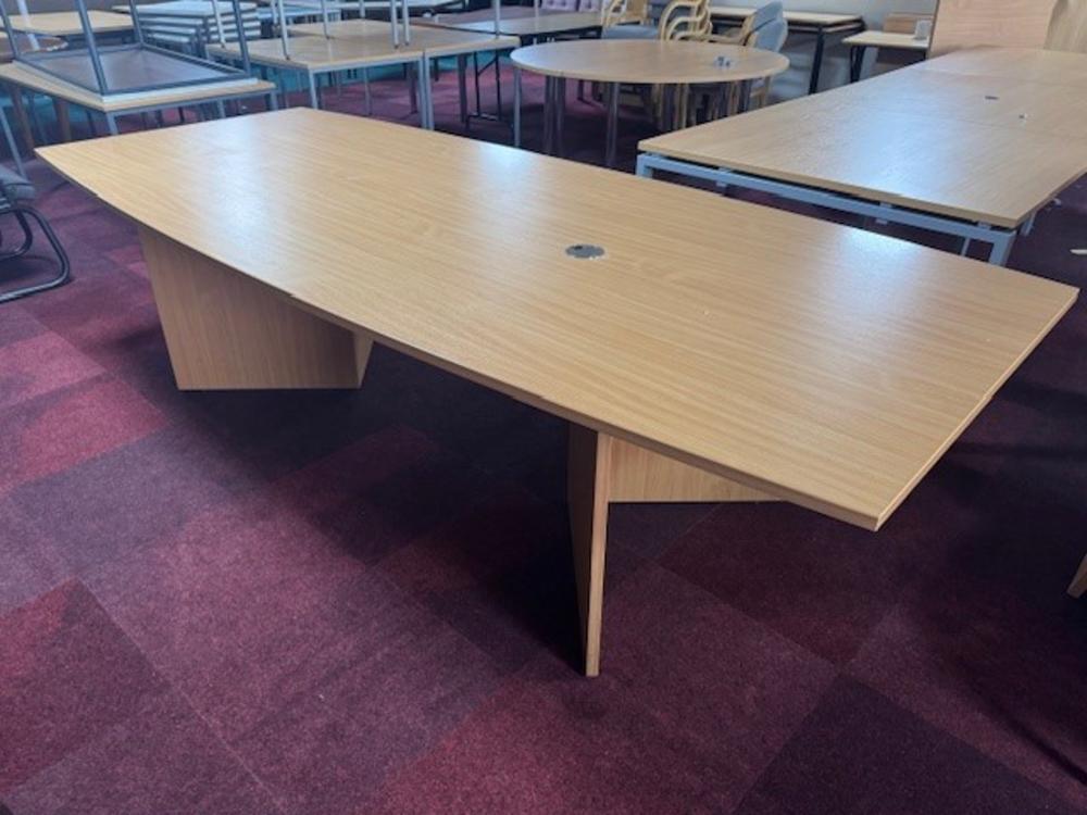 2750mm Barrel Shaped Boardroom Table with Cable Port