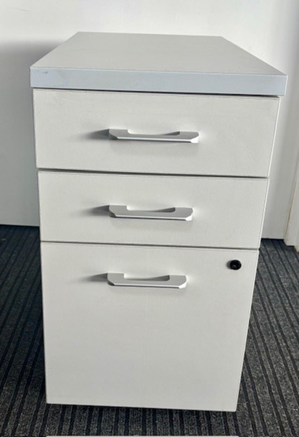 White/Grey Narrow Mobile Pedestal