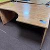 Elite 1600mm Radial Desk With Panel End Legs in Champagne