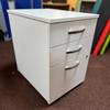 White 3 Drawer Mobile Pedestal 