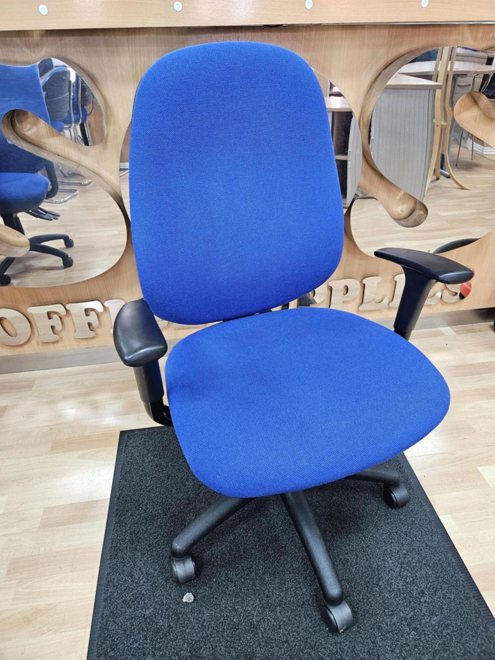 Alliance Blue Fabric Task Chair With Adjustable Arms 