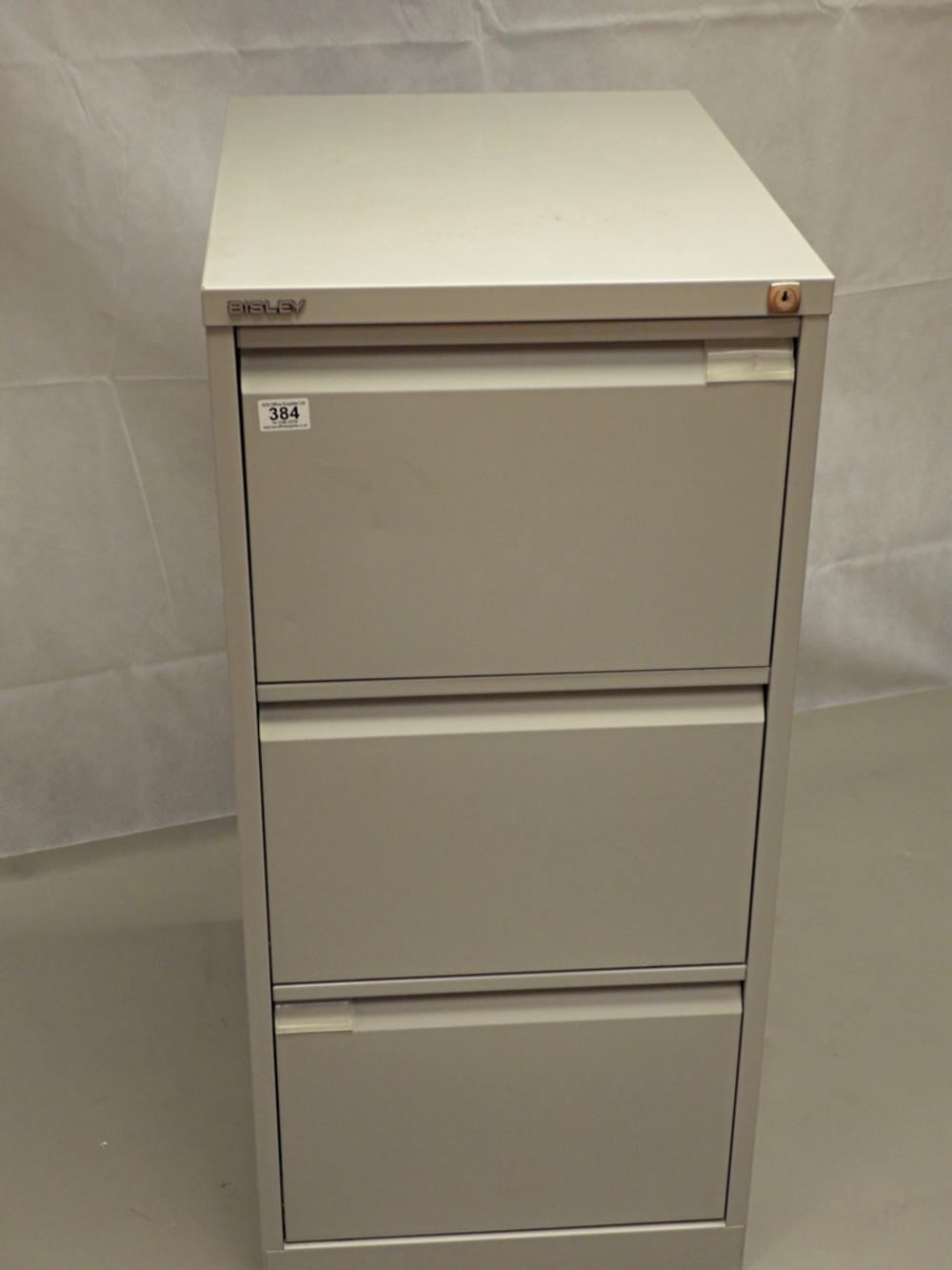 Bisley Grey Executive 3 Drawer Filing Cabinet