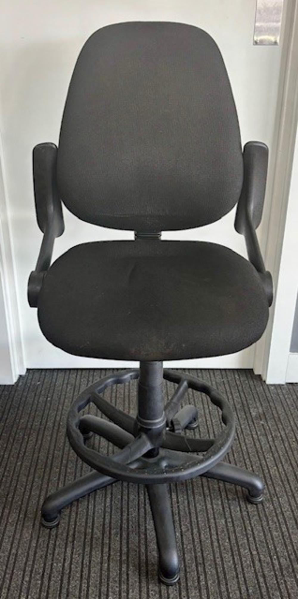 Black Draughtsman Chair with Foldback Arms