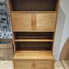 1830mm High Dark Brown Wooden Wall Bookcase With Cupboard