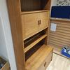 1830mm High Dark Brown Wooden Wall Bookcase With Cupboard