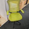 Lime Green Mesh Chair With Fold Up Arms 