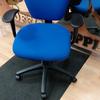 Blue Swivel Chair with Adjustable Arms