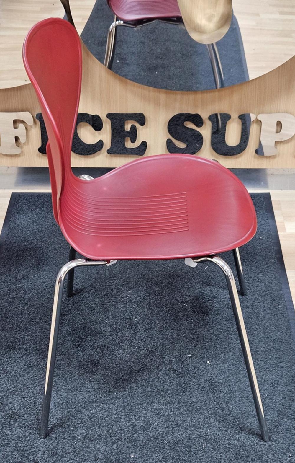 Red Plastic Stacking Chair