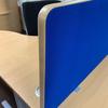 1600mm Desk Mounted Screen Blue with Maple Trim