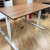 Electric Height Adjustable Desk in Walnut with White Frame 1600 x 800mm