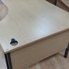 1600mm Stone Oak Radial Desk Right Handed Grey Frame
