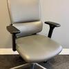 Grey Faux Leather High Back Executive Chair With Headrest