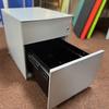 Silver Metal 2 Drawer Mobile Pedestal