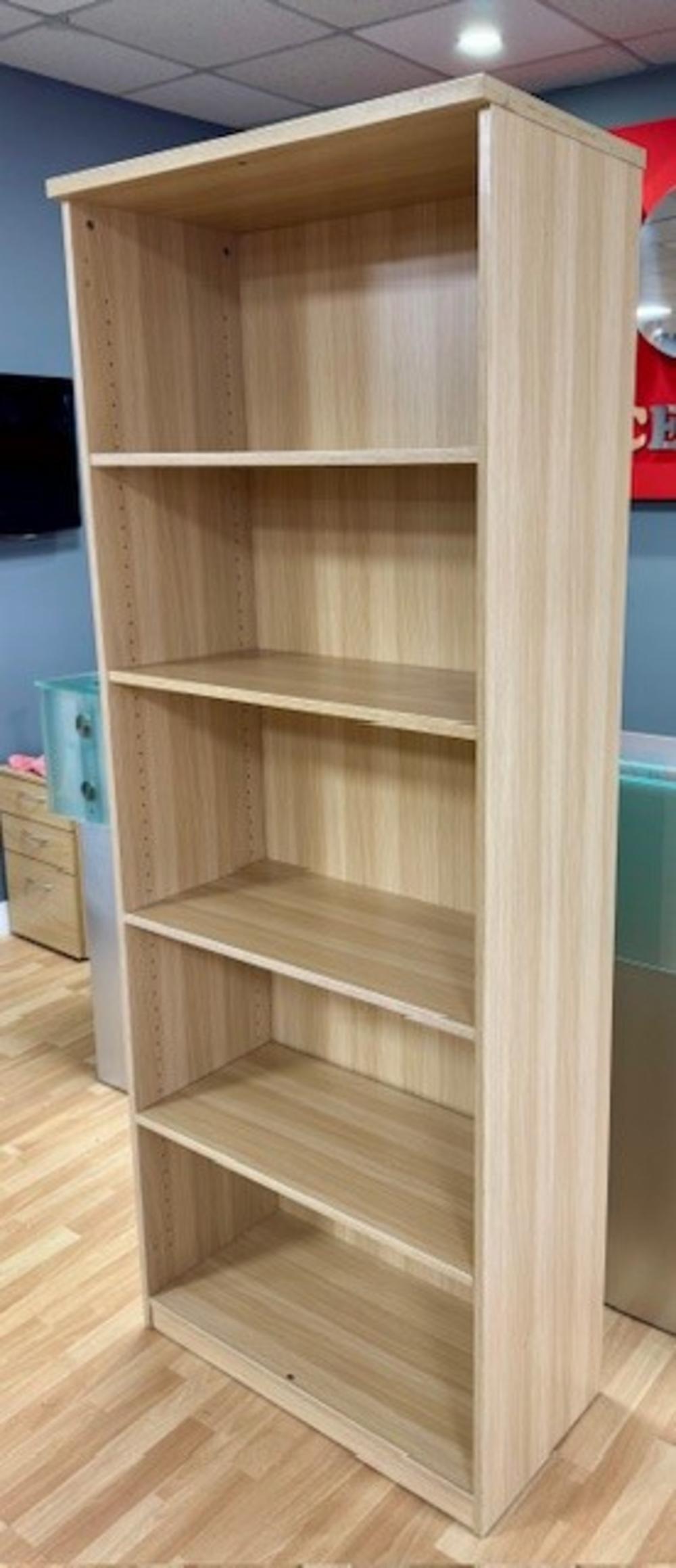 2040mm High Natural Oak Bookcase with Adjustable Shelves