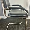 Black Faux Leather Cantilever Arm Chair