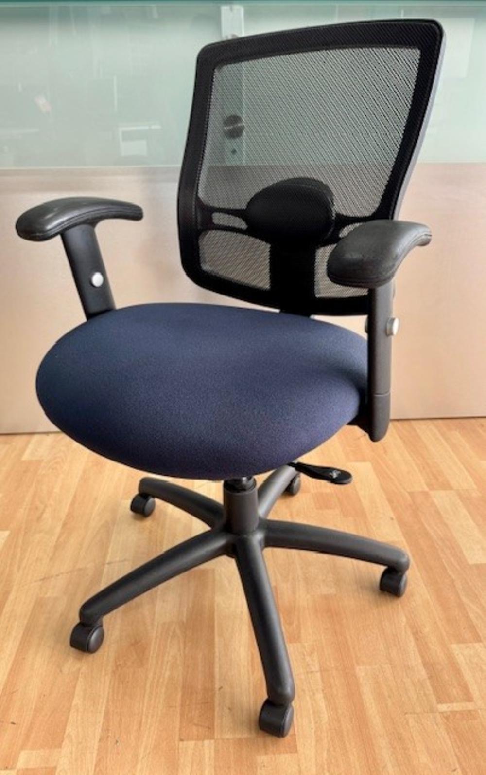 Grey Mesh Back Task Chair with Adjustable Arms 