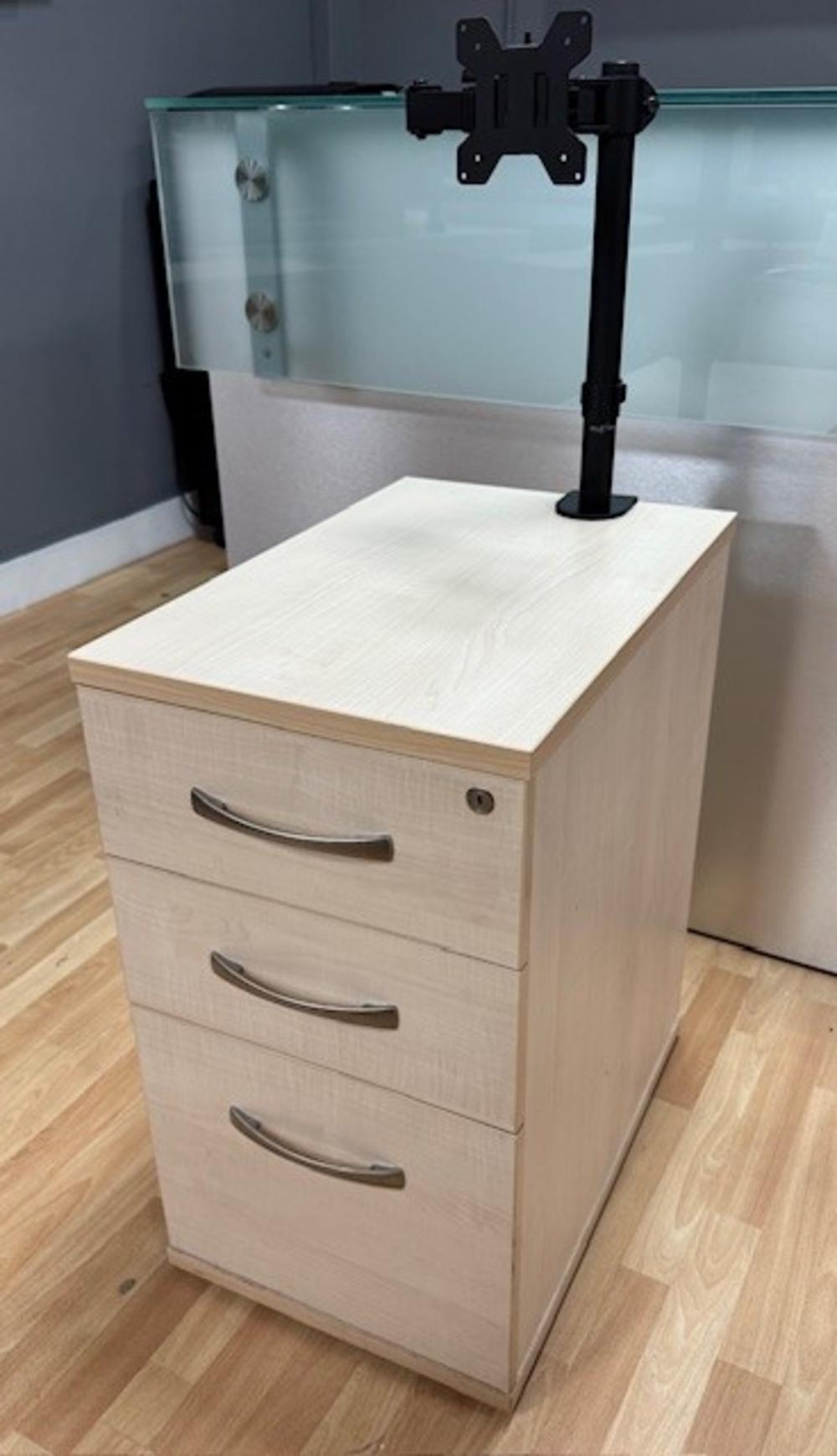 Canadian Desk High Pedestal with Attached Monitor Screen Arm