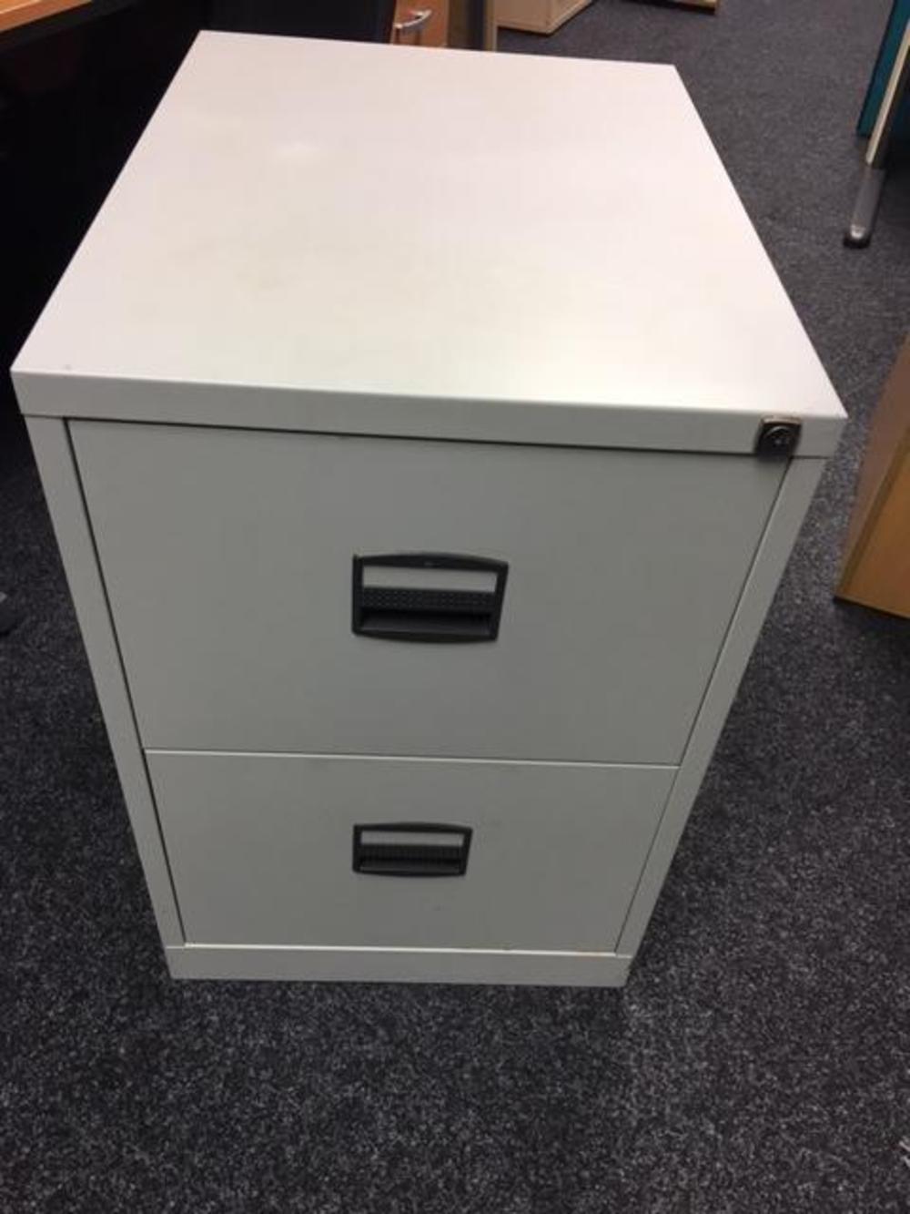 Bisley Grey 2 Drawer Filing Cabinet 