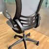 Grey Mesh Operator Chair With Fold Back Armrests